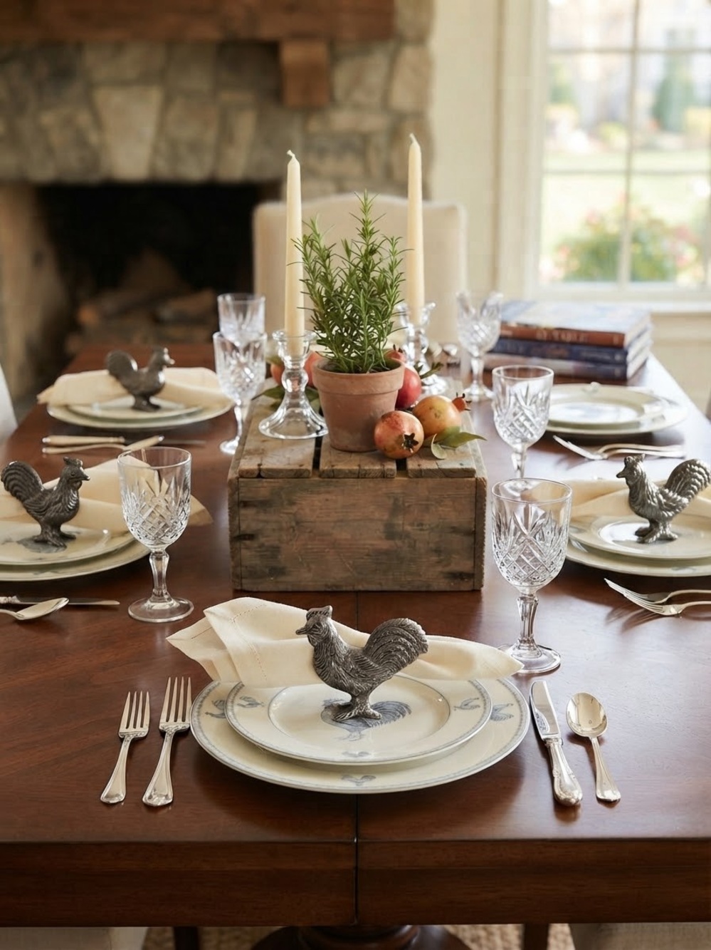 Source Unknown Silver Colored Rooster Napkin Holders